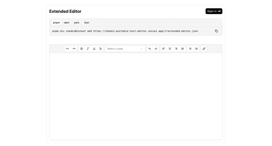 Shadcn Portable Text Editor